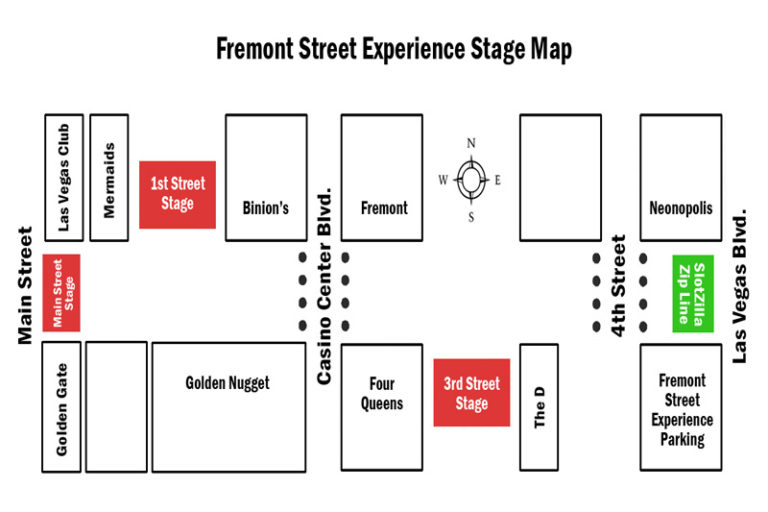 The Downtown Hoedown Kicked Off the National Finals Rodeo With a Bang 2 Fremont Street Experience Stage Map