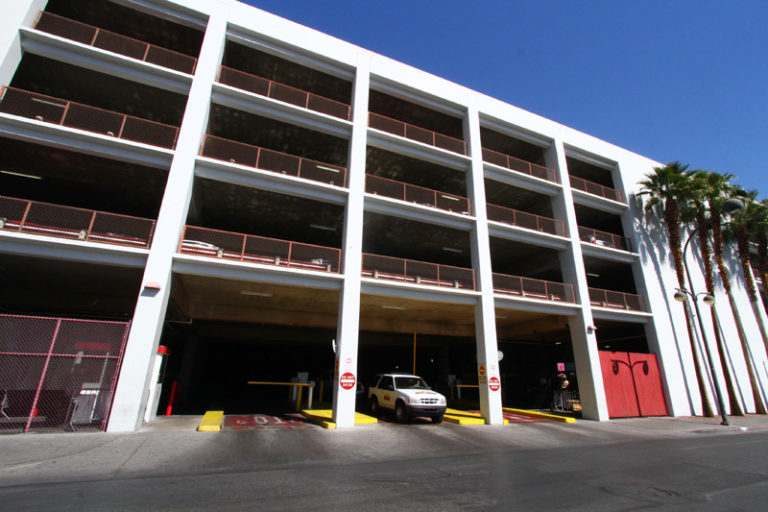 More Than You Ever Wanted To Know About Parking at Fremont Street Experience 11 The exit to the Fremont Street Experience parking garage.