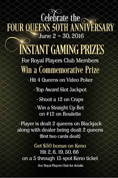 Four Queens Casino Celebrates 50th Anniversary, We All Win 4 4 Queens Anniversary2