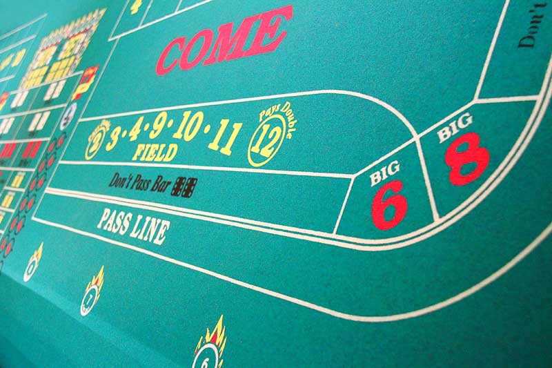 Craps table in downtown Las Vegas