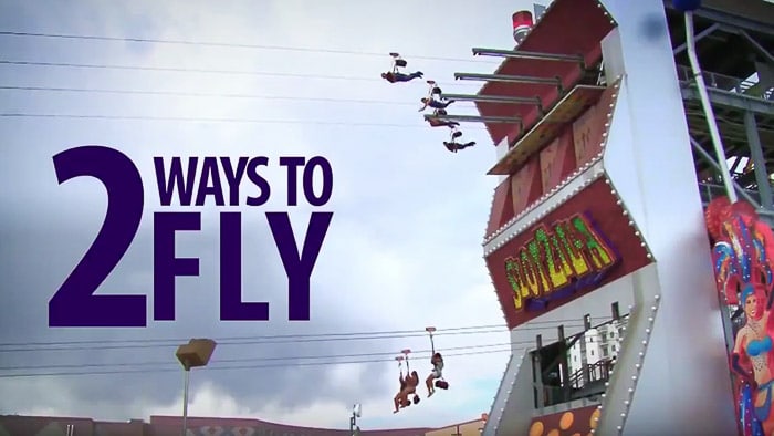 Slotzilla Fremont Street 2 ways to fly