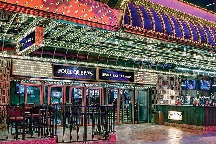 Refilling Your Drink During a Fremont Street Concert 8 four queens patio bar 4