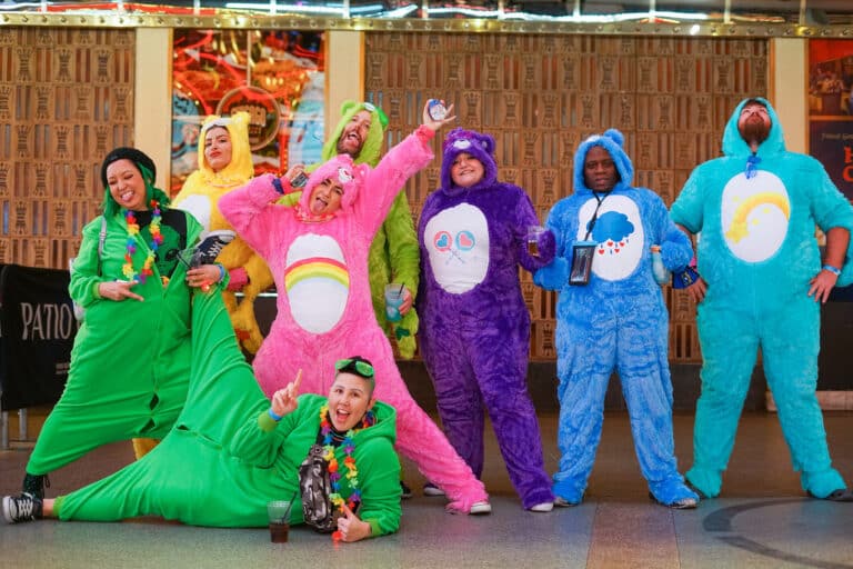 Alternative Ways to Celebrate Thanksgiving: Friendsgiving and Blackout Wednesday 2 The Great Onesie People posing