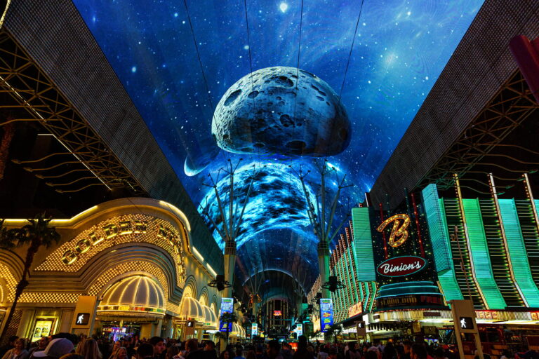The Slotzilla zipline under the LED canopy.