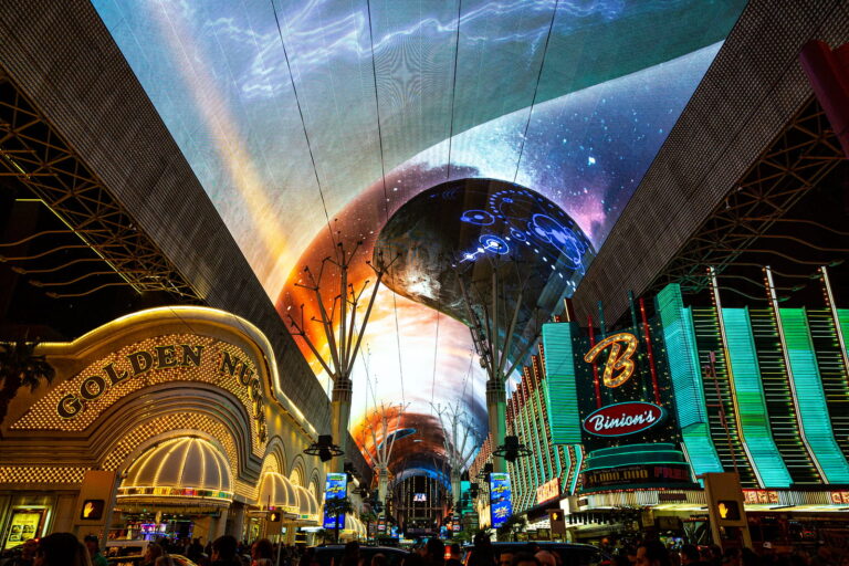The Slotzilla zipline under the LED canopy.