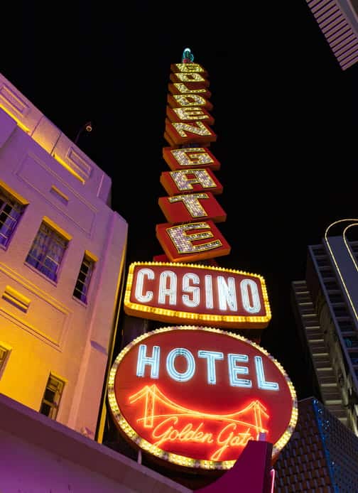 How the Golden Gate Became a Las Vegas Legend 1 The Golden Gate Hotel & Casino neon sign.
