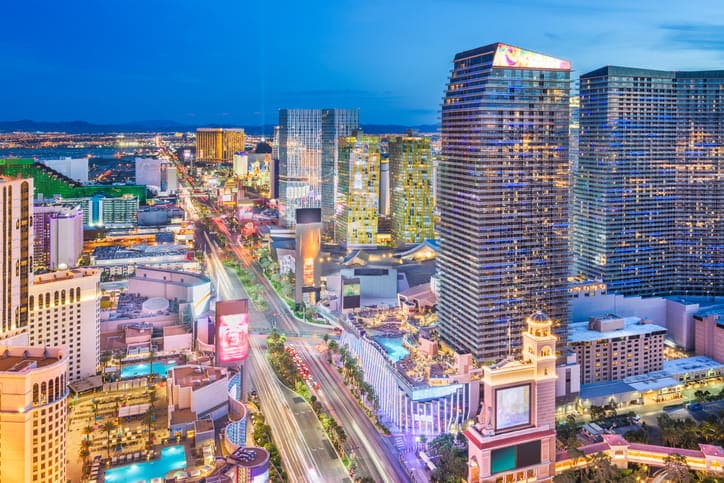 A skyline view of the Las Vegas Strip.