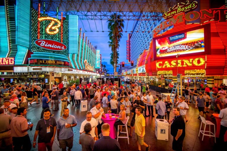 How the Golden Gate Became a Las Vegas Legend 2 A view of the crowd at Fremont Street Experience.
