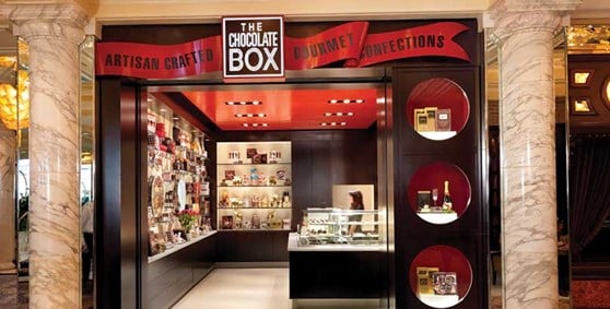 The Chocolate Box shop inside Golden Nugget Hotel in Las Vegas, Nevada.